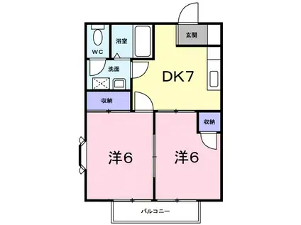 レモンハイツ(2DK/2階)の間取り写真