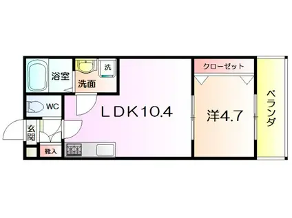 TKアンバーコート浜寺III(1LDK/1階)の間取り写真