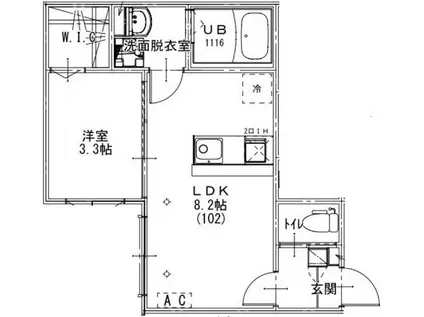 KEIAI RESIDENCE 小手指(1LDK/3階)の間取り写真