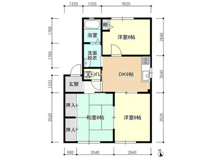 グランデール A・B(3DK/1階)の間取り写真