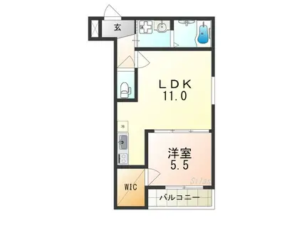 フジパレスあびこVI番館(1LDK/3階)の間取り写真