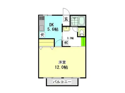 アメニティハイツI(1DK/2階)の間取り写真