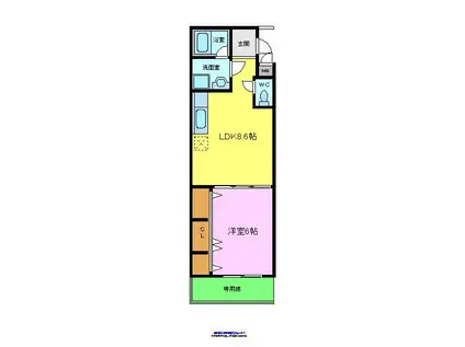 フジパレス草尾(1LDK/2階)の間取り写真