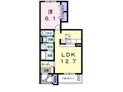 メルヴェールナカムラ壱番館(1LDK/1階)の間取り写真
