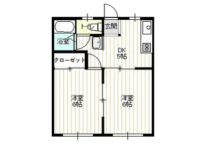 コーポさくら(2DK/1階)の間取り写真