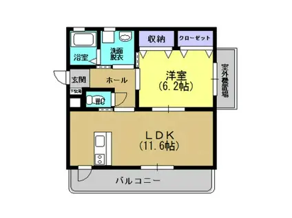 WINDY 紫原(1LDK/3階)の間取り写真