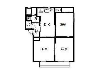 ミノルマンション B棟(3DK/1階)の間取り写真