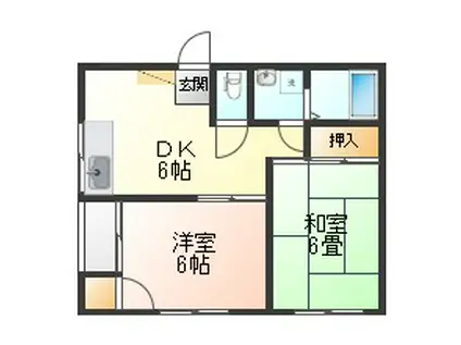 コーポサトウ(2DK/2階)の間取り写真