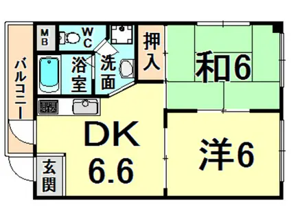 Nビレッジ(2DK/4階)の間取り写真