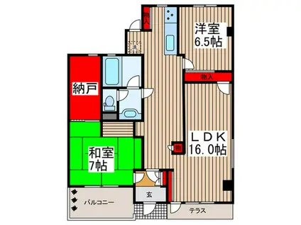 メゾン高田(2LDK/1階)の間取り写真