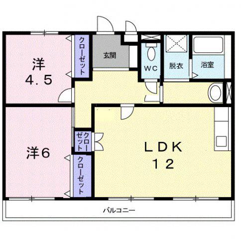 ソルジェンテ金剛(2LDK/2階)の間取り写真