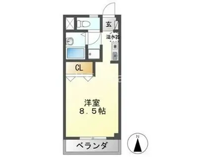 メゾンアミィ(ワンルーム/2階)の間取り写真