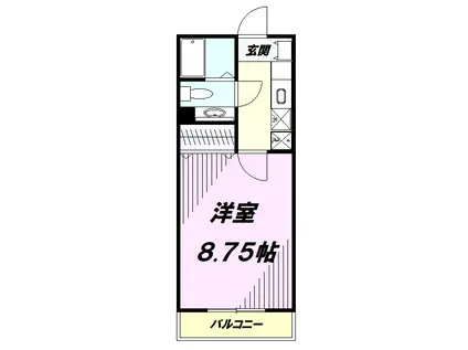 サァラ多摩平(1K/2階)の間取り写真