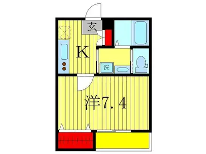 エス・ガーデン(1K/1階)の間取り写真
