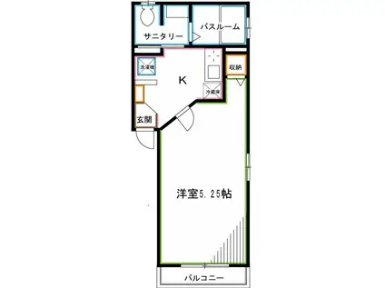 カルム東中野(1K/3階)の間取り写真