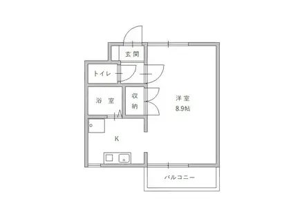 ソレアードモロエ(1K/2階)の間取り写真