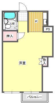 シルク18(1K/2階)の間取り写真