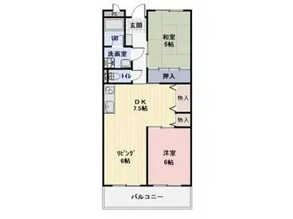 エクセル島崎(2LDK/3階)の間取り写真