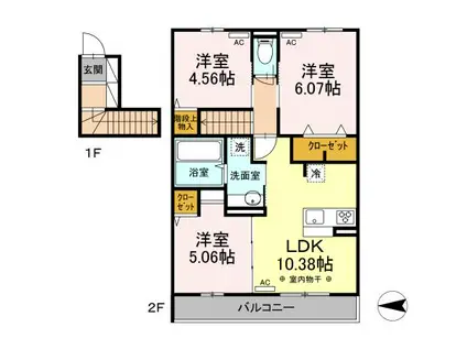NKガーデン(3LDK/2階)の間取り写真