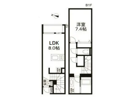 LEGALAND参宮橋 リーガランド参宮橋(1LDK/1階)の間取り写真