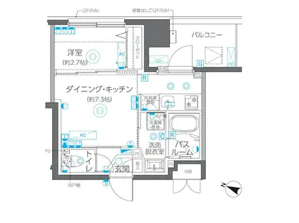 ZOOM方南町(1DK/3階)の間取り写真
