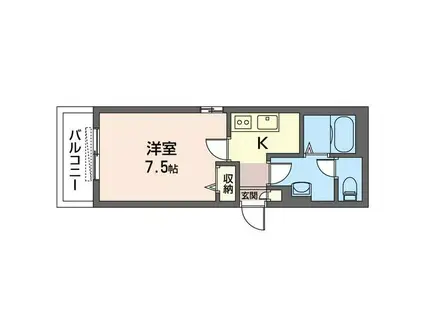 GAIA VILLA(1K/3階)の間取り写真