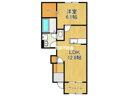 ミニョン・ド・卑弥呼 B棟(1LDK/1階)の間取り写真