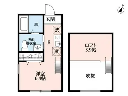 クレイス町田(ワンルーム/2階)の間取り写真