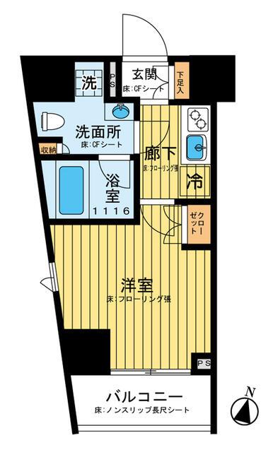 M-GATE(1K/8階)の間取り写真