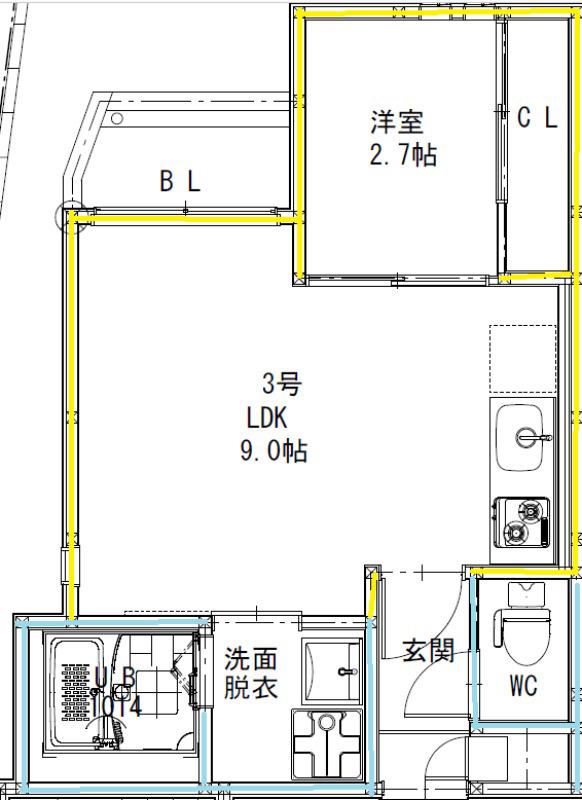 G-SMART坪井(1LDK/1階)の間取り写真