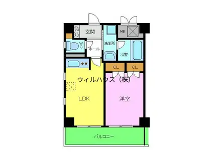 TSカーサSECONDO(1LDK/3階)の間取り写真