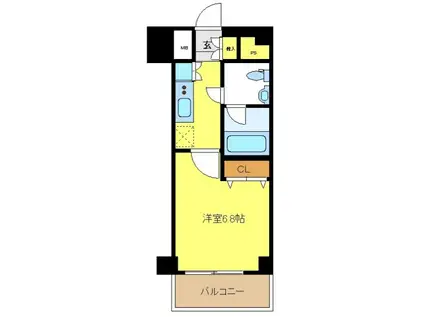 プレールドゥーク中野坂上(1K/2階)の間取り写真