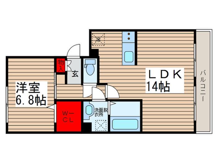 パインヒルズ胡録台(1LDK/3階)の間取り写真