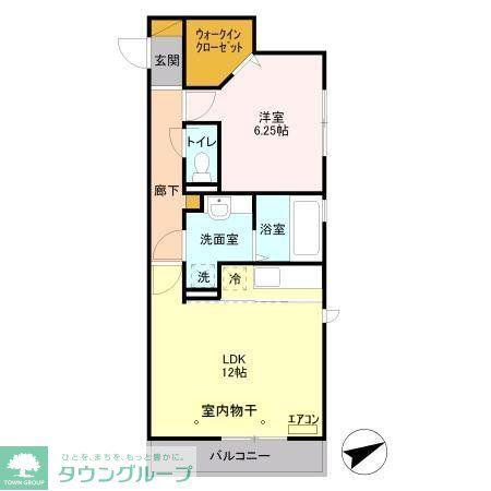 セジュールボウ(1LDK/3階)の間取り写真