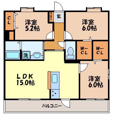 MODERN PALAZZO 文教(3LDK/4階)の間取り写真