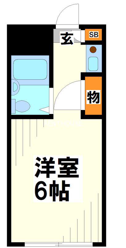ハイツハセガワ 東京外国語大学受験生事前予約可能物件(1K/2階)の間取り写真