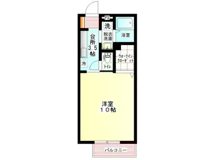 ヴィラパレスB棟(1K/2階)の間取り写真