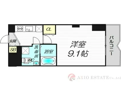 セレニテ新大阪弐番館(1K/4階)の間取り写真