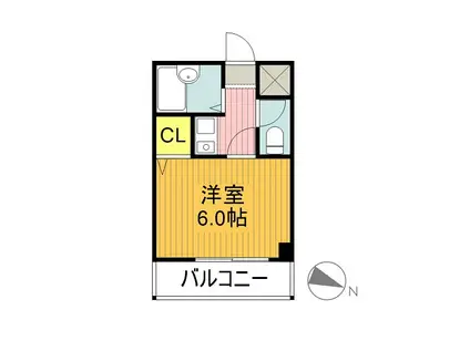 広辞川名山ビル(1K/2階)の間取り写真