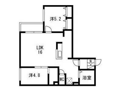 LUMIERE KOTONI GA-琴似2-7(2LDK/2階)の間取り写真
