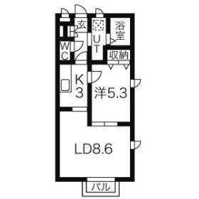 ラヴェールMY(1LDK/1階)の間取り写真