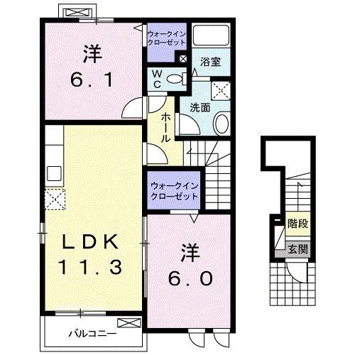 マリアンナ(2LDK/2階)の間取り写真