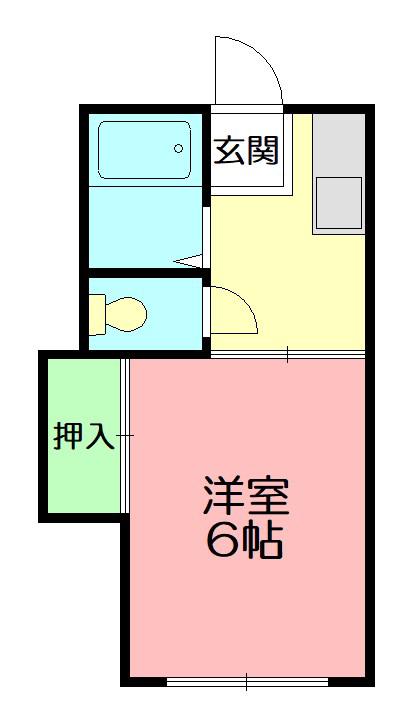 英ハイツ(1K/2階)の間取り写真
