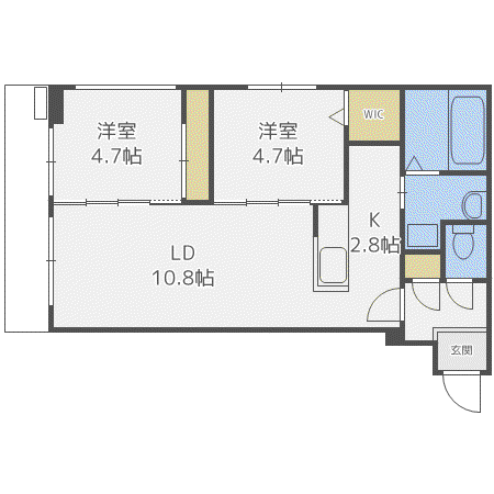 RESIDENCE N14(2LDK/2階)の間取り写真