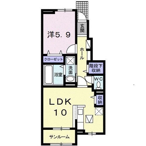 YSR・ファミール A(1LDK/1階)の間取り写真