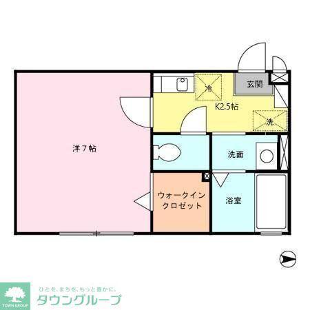ハイツ148 II(1K/2階)の間取り写真