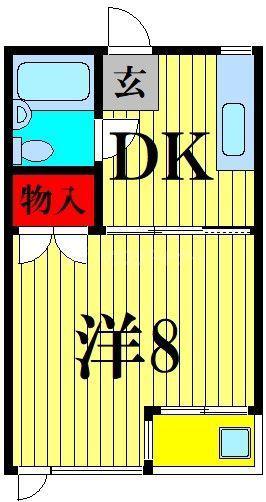 ヴィラグレイス亀有II(1DK/1階)の間取り写真