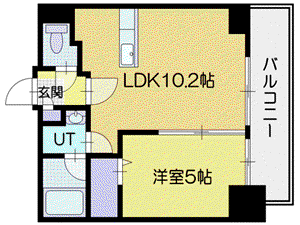 エッセンシア駅前レジデンス(1LDK/4階)の間取り写真
