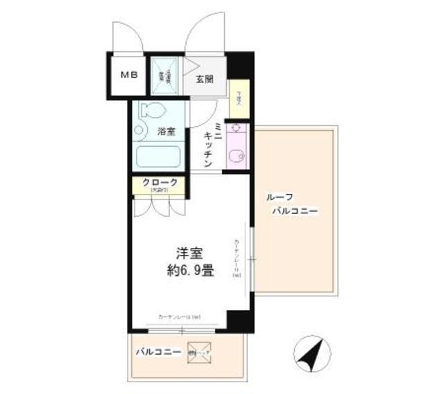パーク・ノヴァ川崎(ワンルーム/9階)の間取り写真