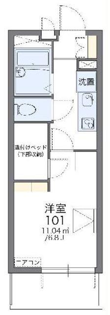 レオパレスサントーヨーII(1K/3階)の間取り写真